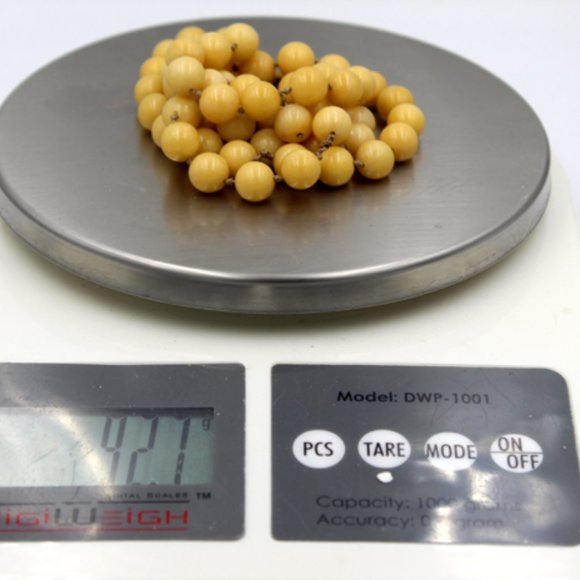 TWO STRAND YELLOW JADE NECKLACE - QUING DYNASTY - 10 MM EACH - Picture 9 of 9